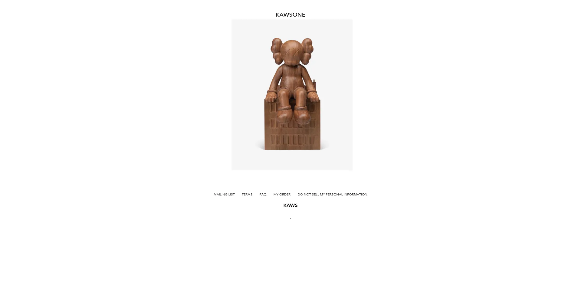 Website screenshot of Kaws.com