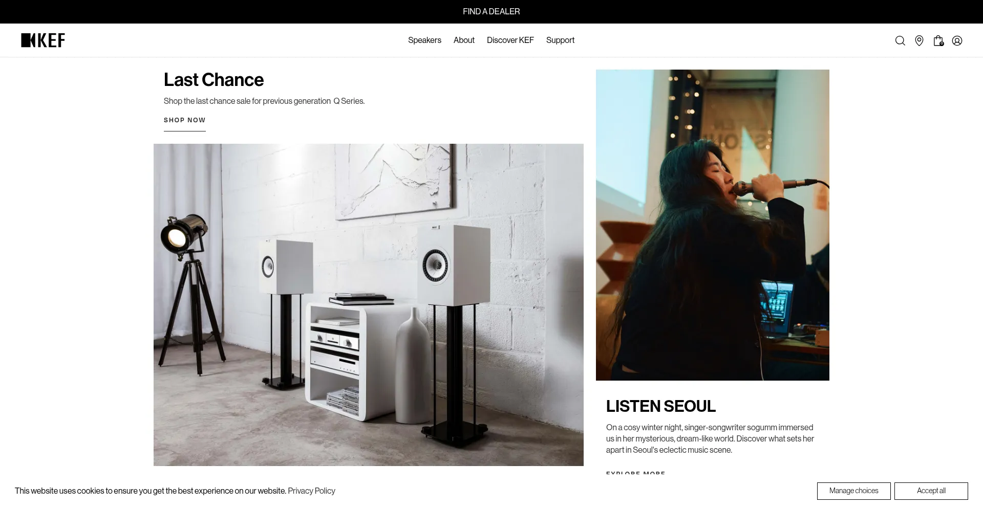 Website screenshot of Kef.com