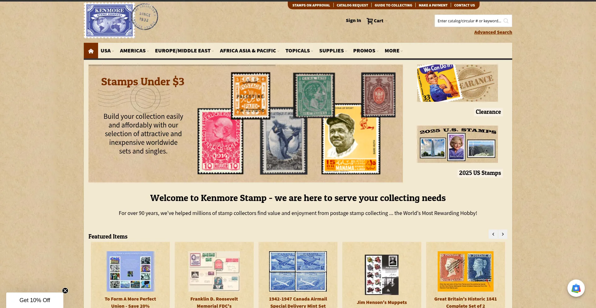 Kenmorestamp.com Screenshot