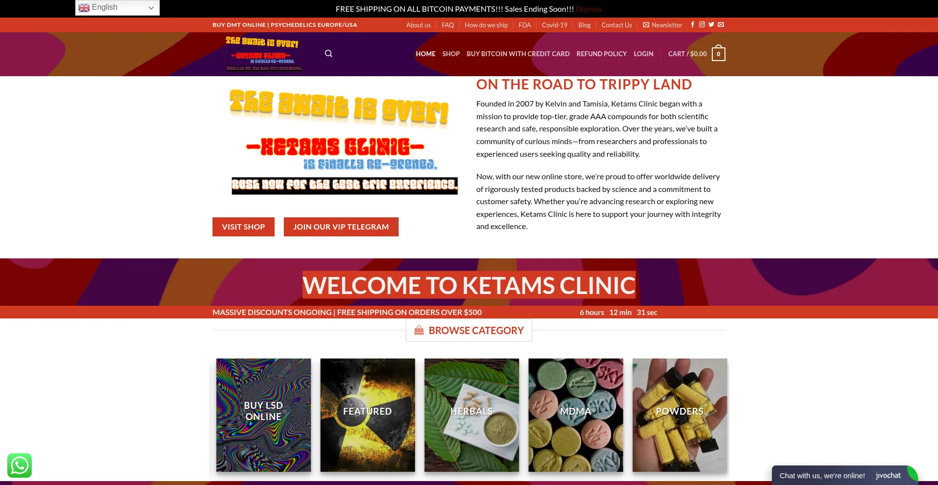 Website screenshot of Ketamsclinic.com