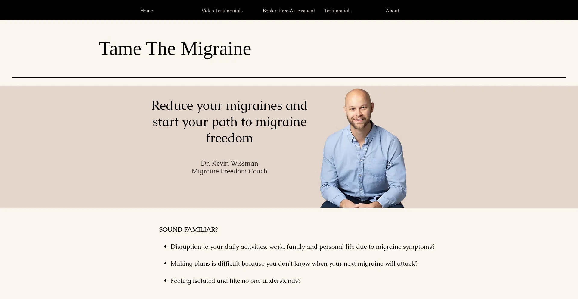 Website screenshot of Kevinwissman.com