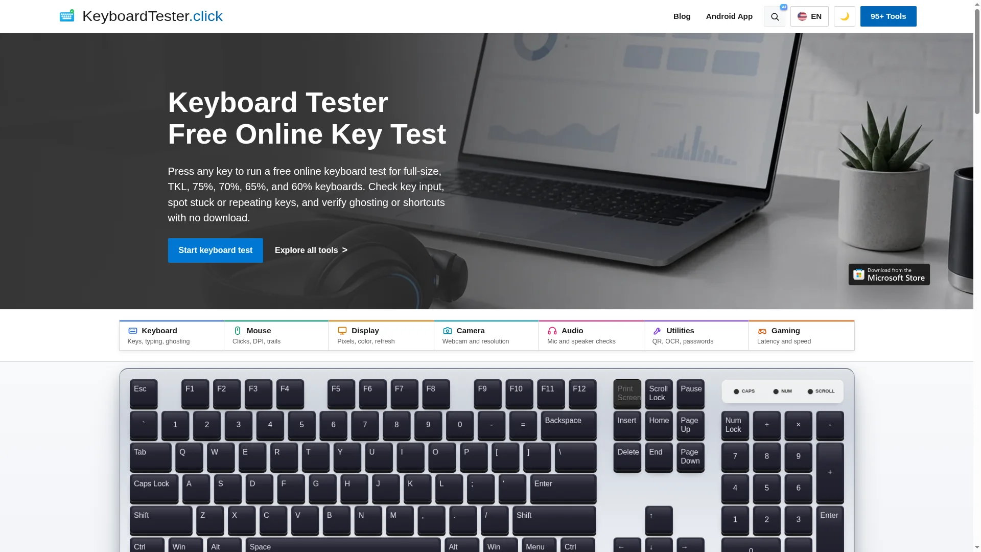 Keyboardtester.click