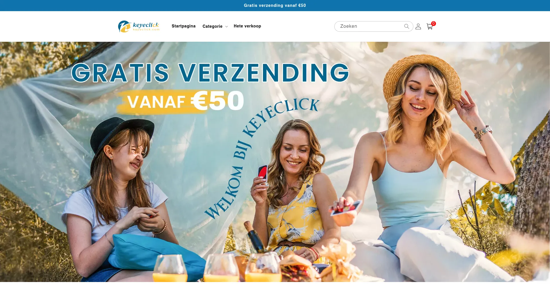 Website screenshot of Keyeclick.com
