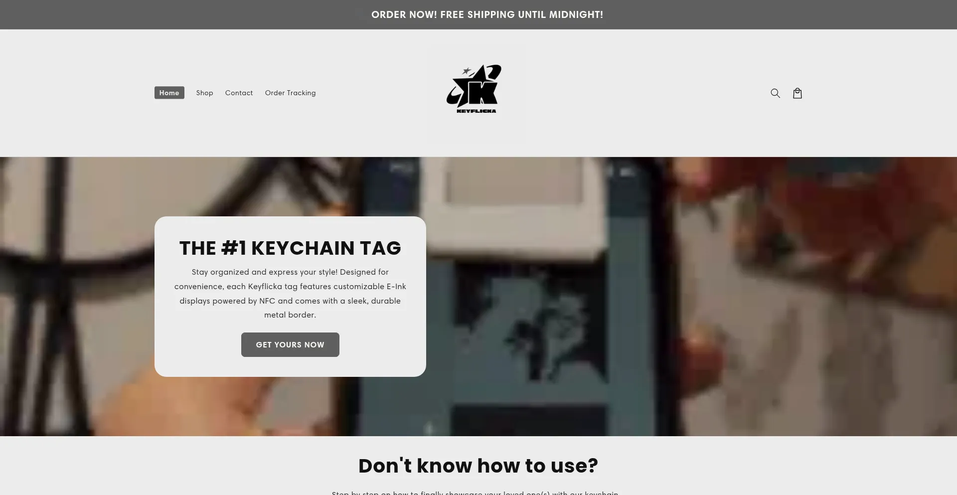 Website screenshot of Keyflicka.com