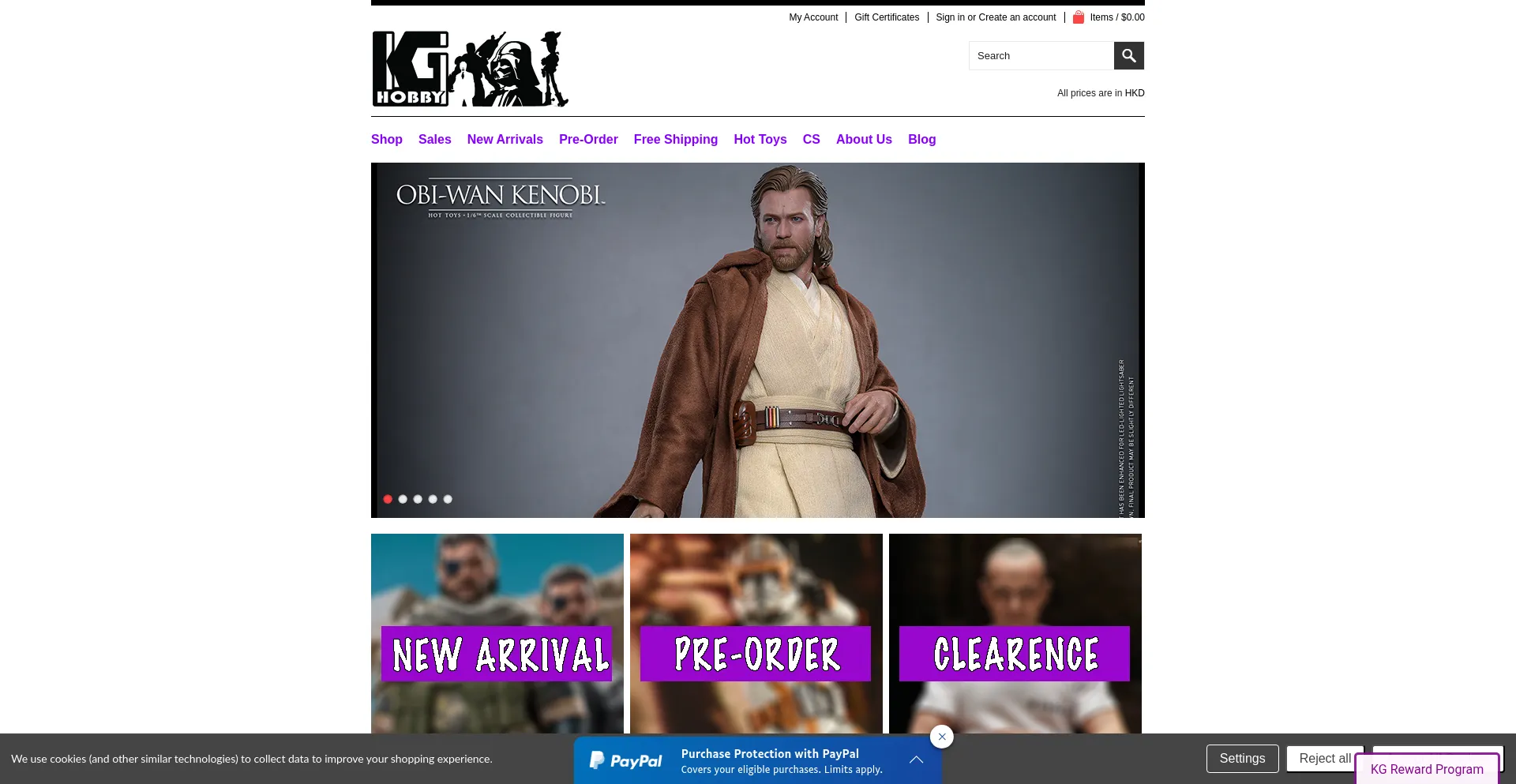 Website screenshot of Kghobby.com