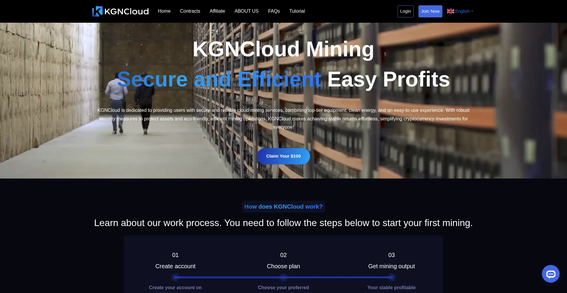 Website screenshot of Kgnminer.com