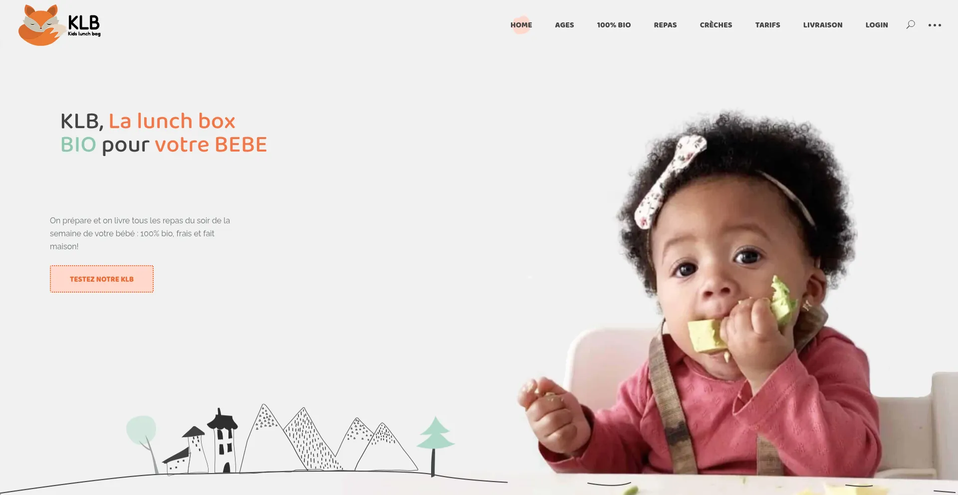 Website screenshot of Kidslunchbag.com