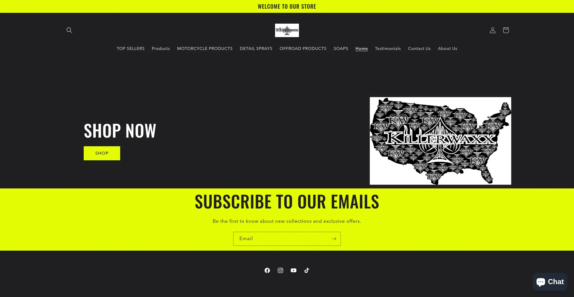 Website screenshot of Killerwaxx.com
