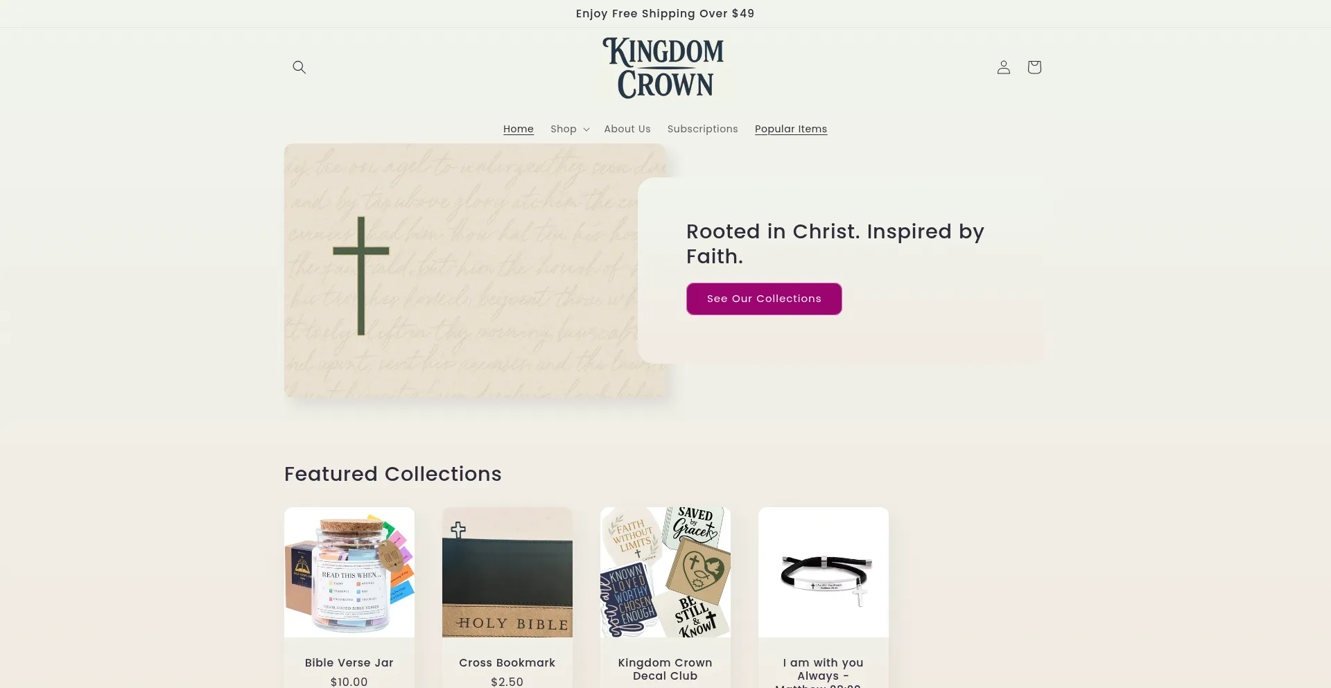 Website screenshot of Kingdomcrown.life