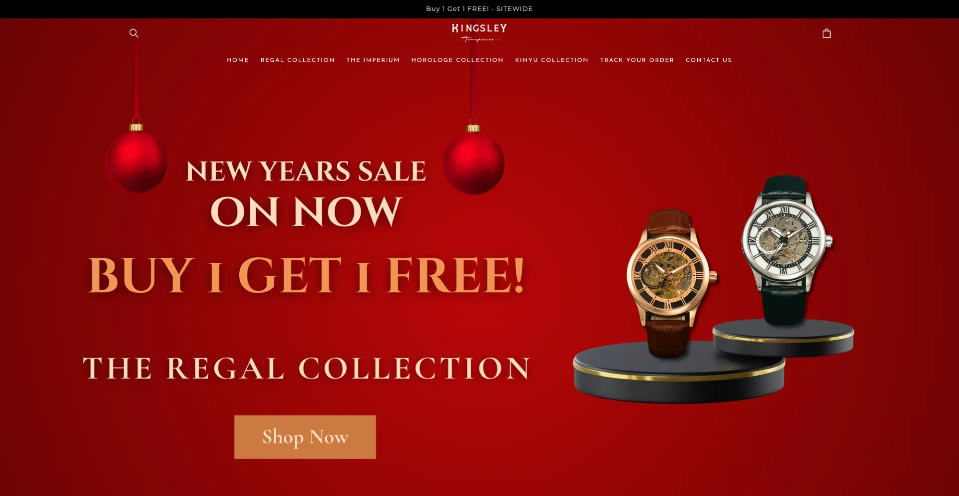 Website screenshot of Kingsleytimepieces.com