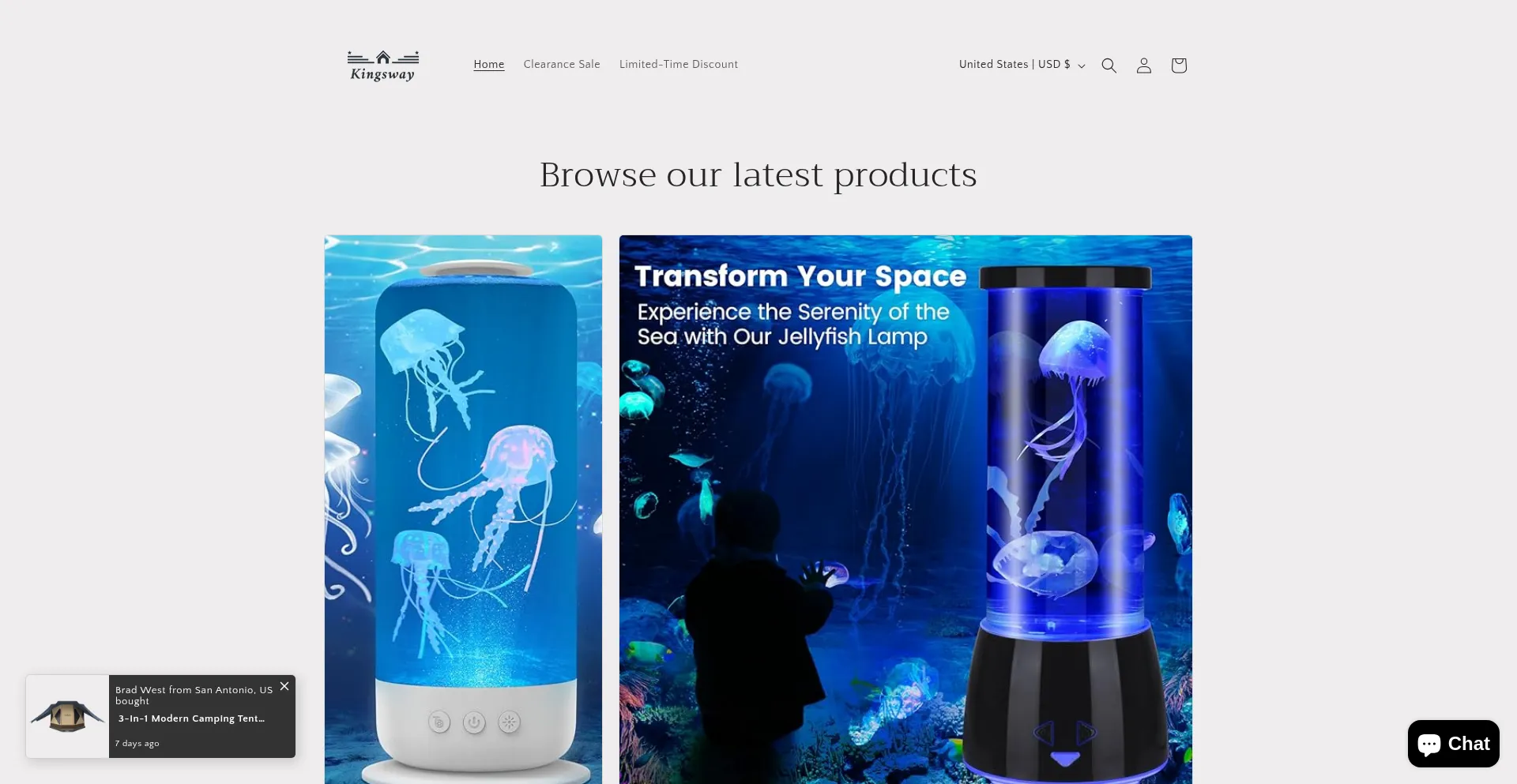 Website screenshot of Kingswayfar.shop