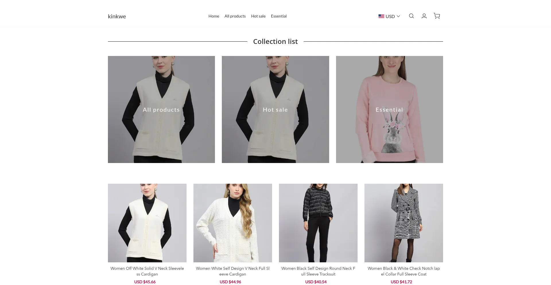 Website screenshot of Kinkwe.com