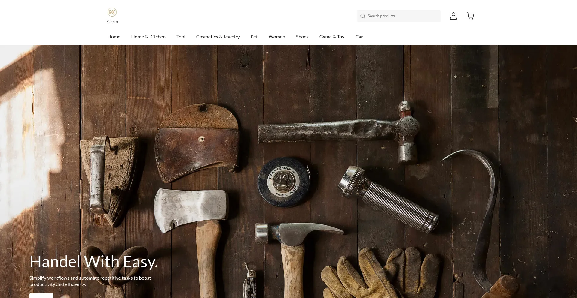 Website screenshot of Kinsur.com