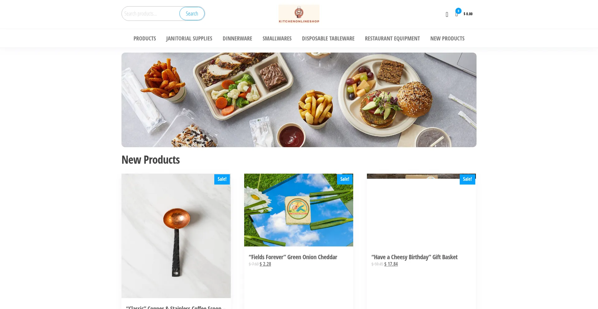 Website screenshot of Kitchenonlineshop.com