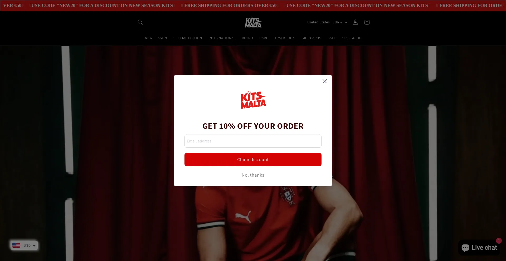Website screenshot of Kitsmalta.com
