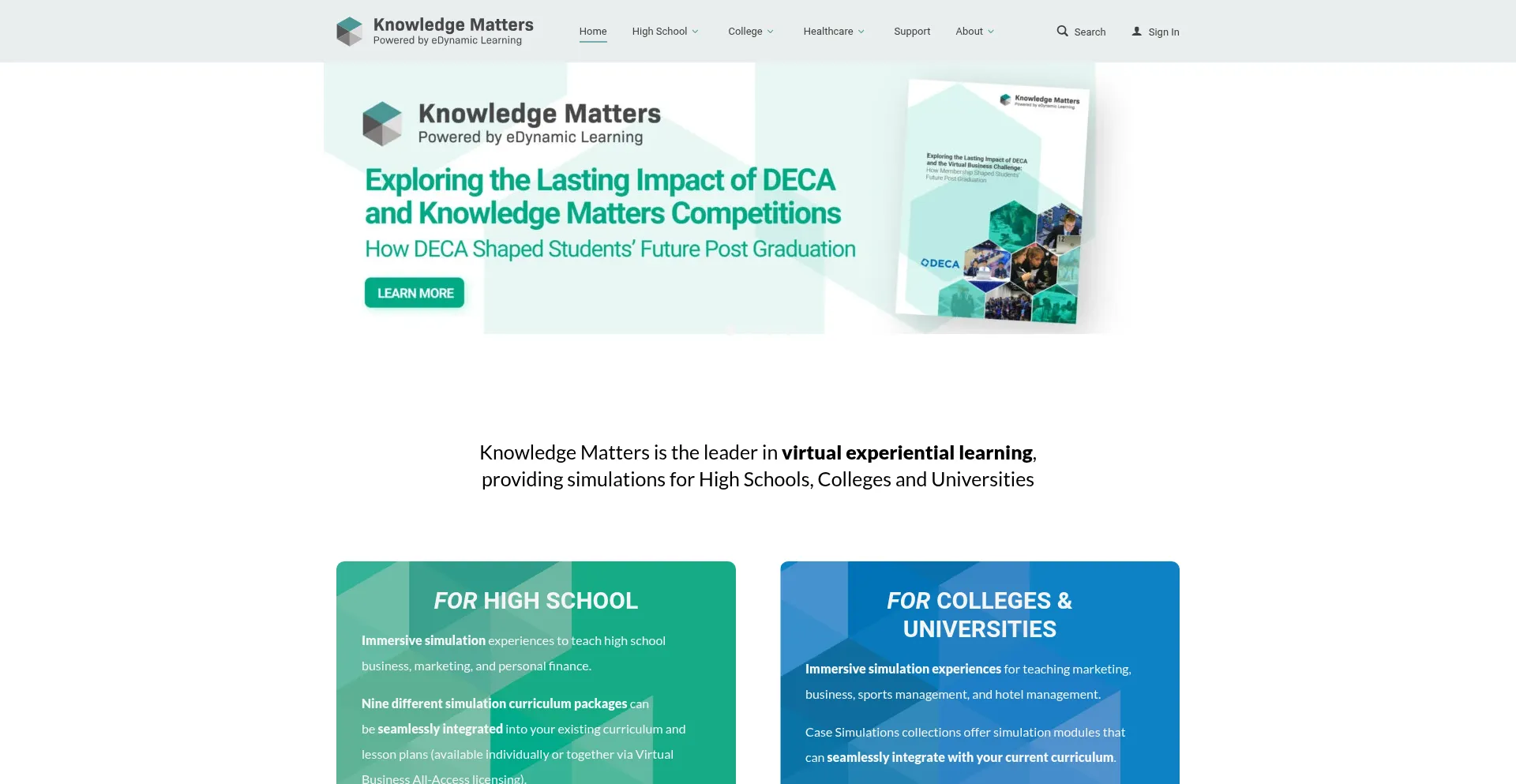 Website screenshot of Knowledgematters.com