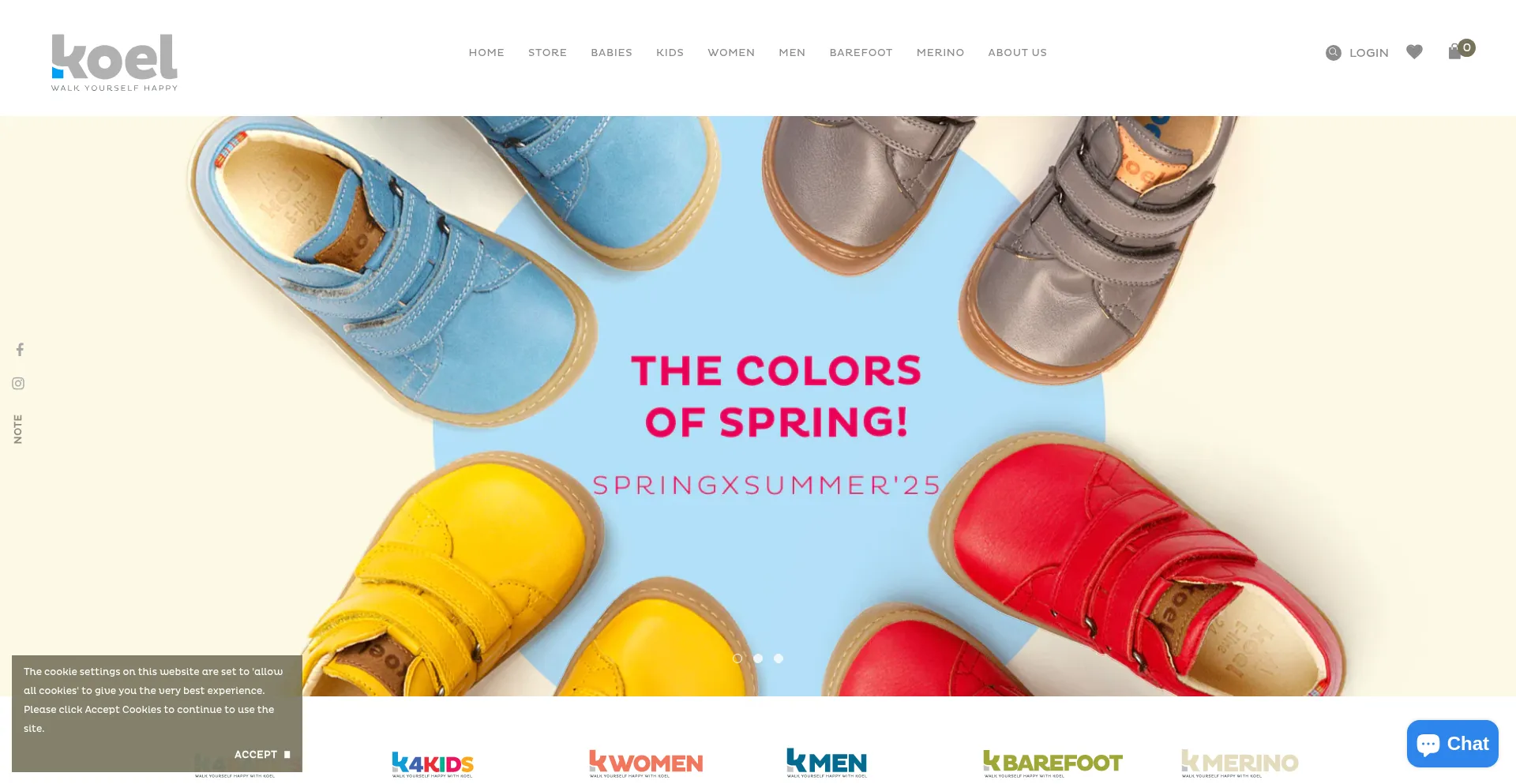 Website screenshot of Koel.shoes