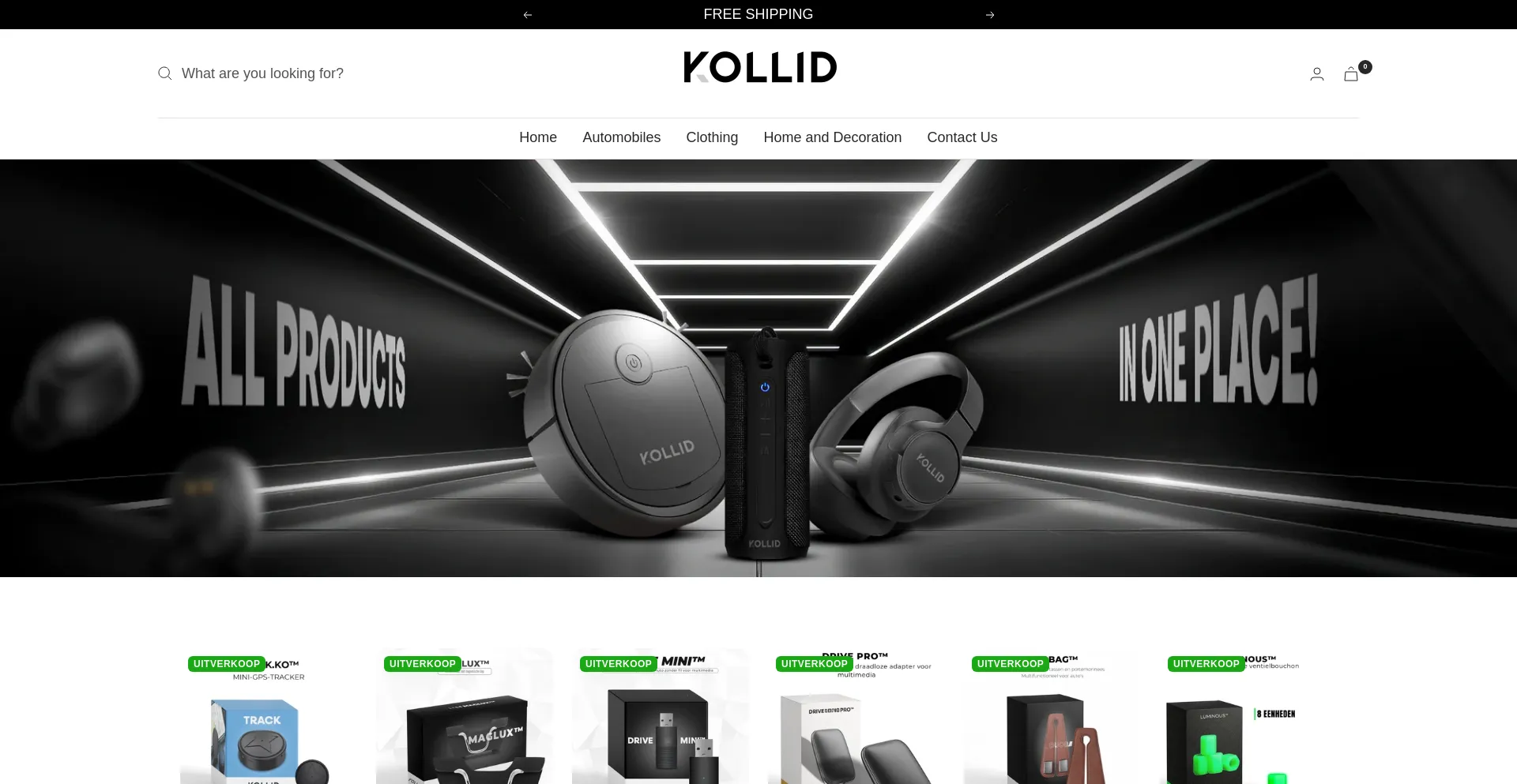 Website screenshot of Kollid-shop.com