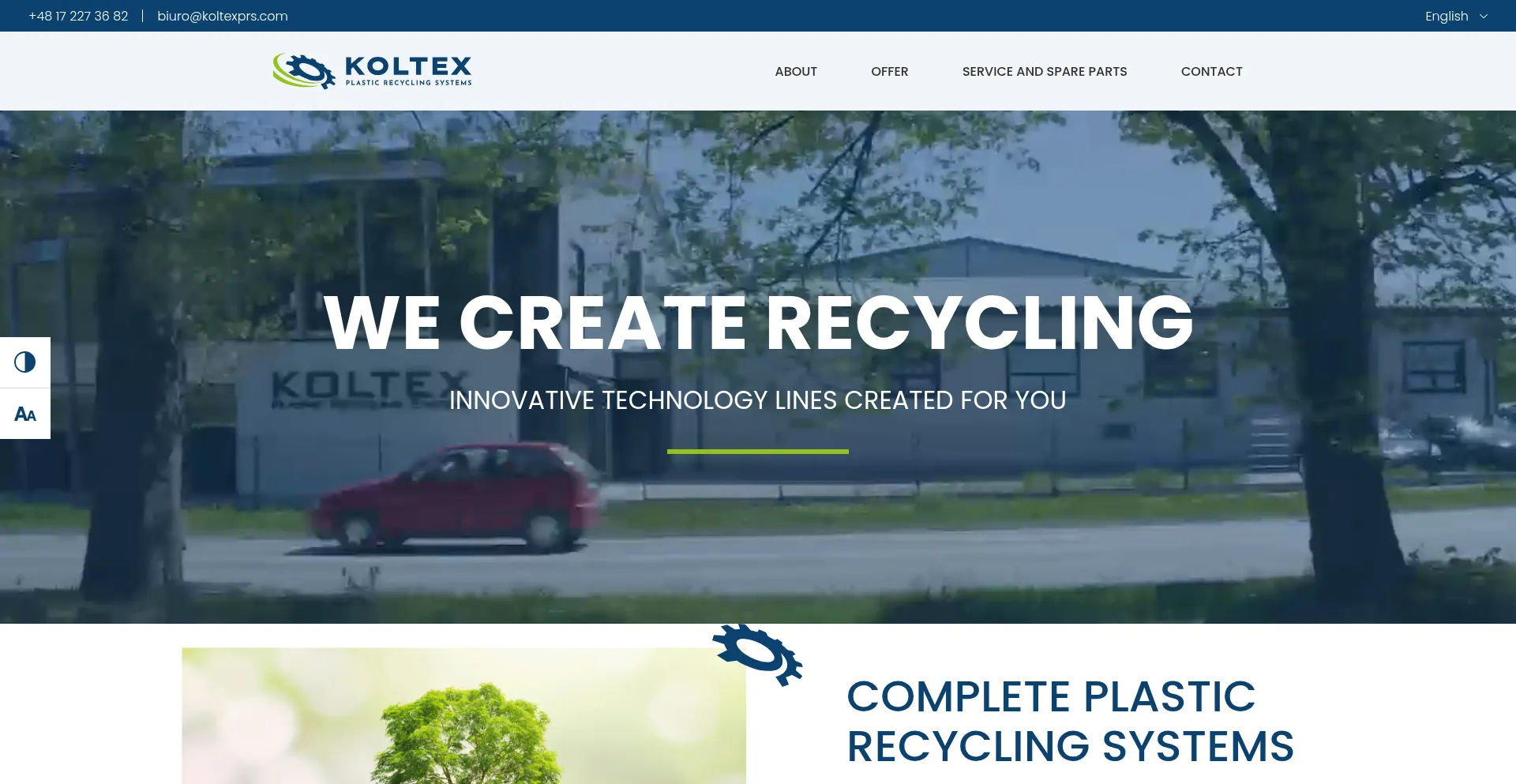 Website screenshot of Koltex.com