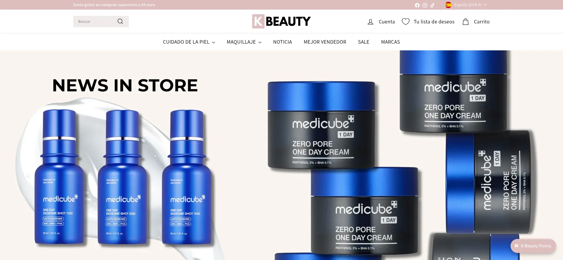 Website screenshot of Koreanbeauty.es