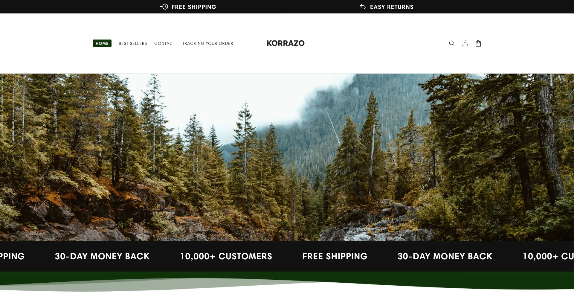 Website screenshot of Korrazo.com