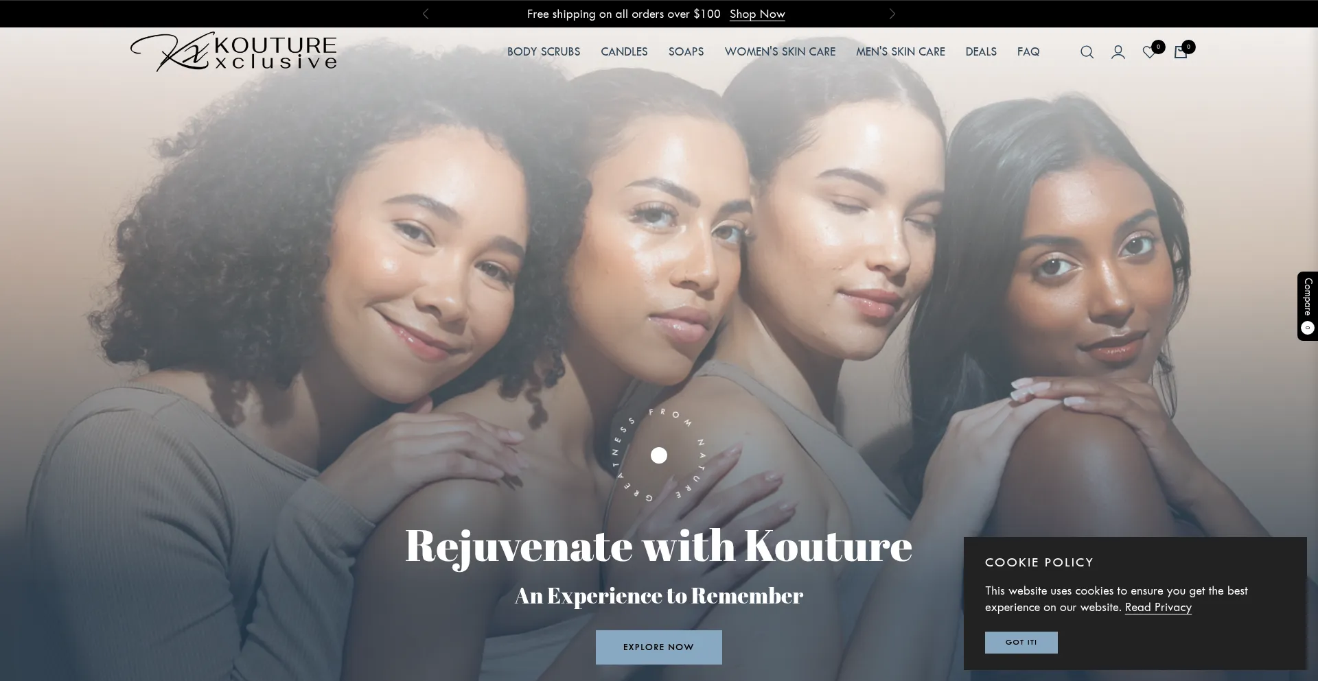 Website screenshot of Kouturexclusive.com