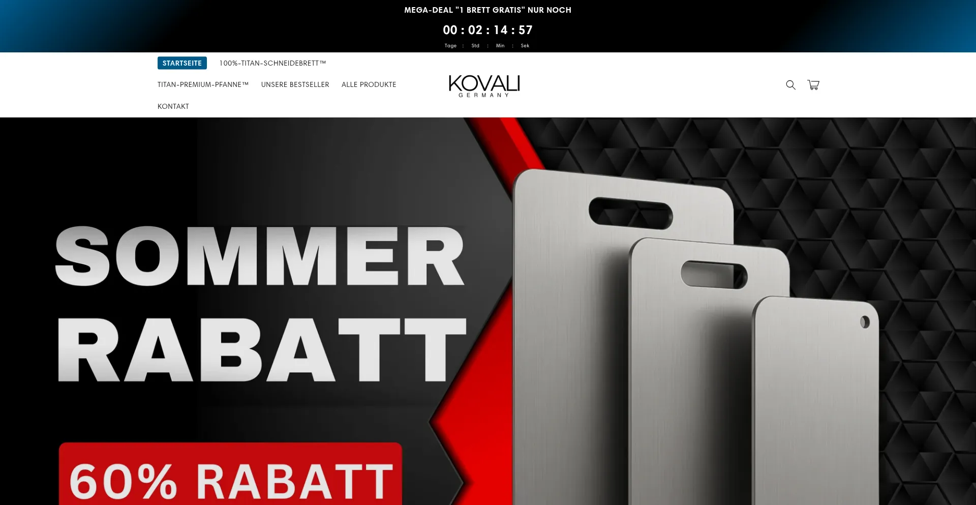 Website screenshot of Kovali.de