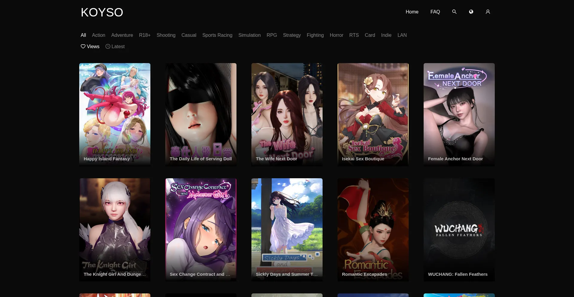 Website screenshot of Koyso.to