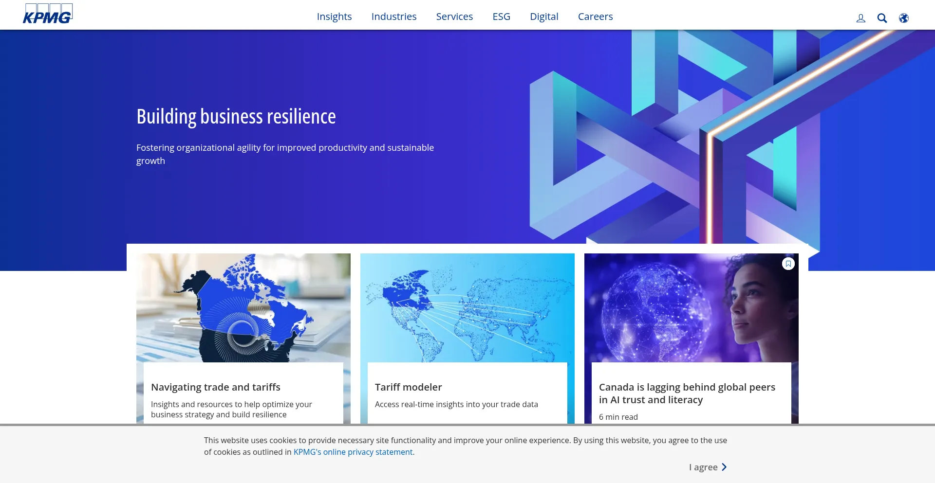 Website screenshot of Kpmg.ca