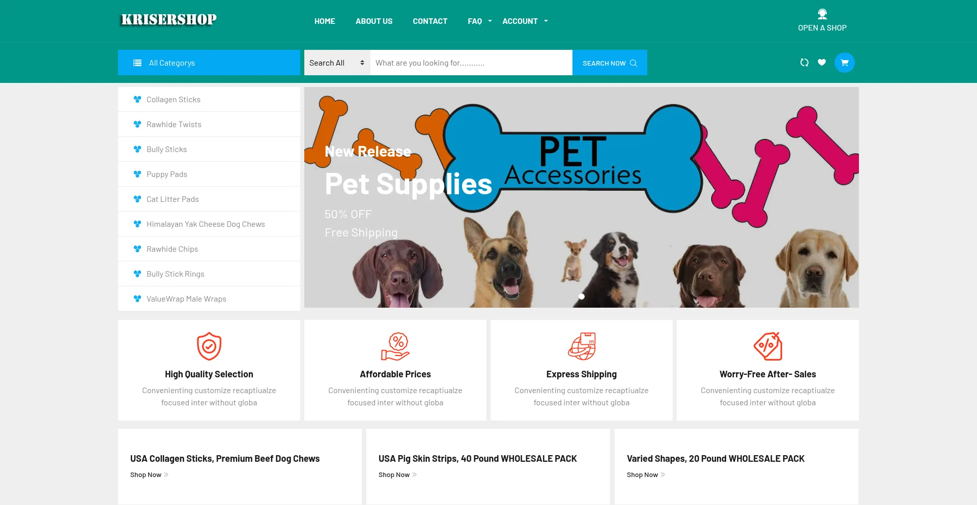 Website screenshot of Krisershop.online