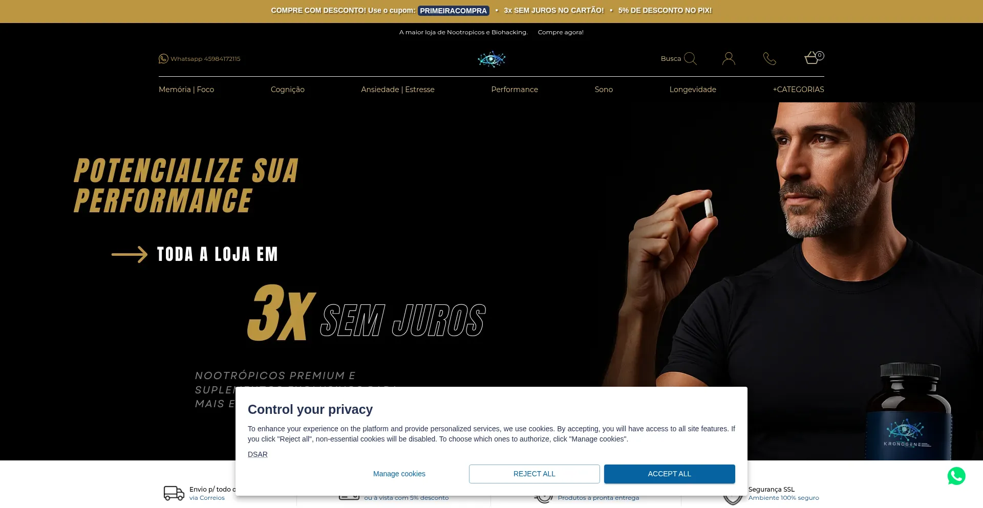 Website screenshot of Kronogene.com