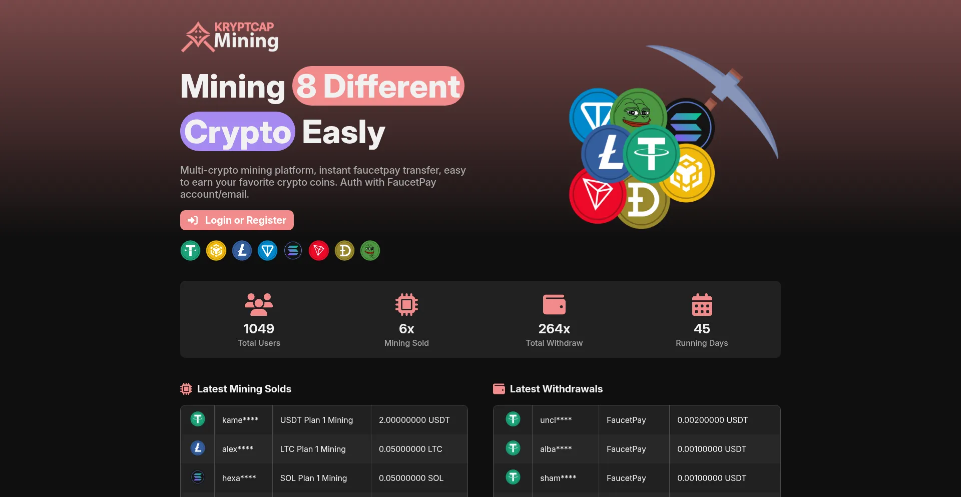 Website screenshot of Kryptcap.com