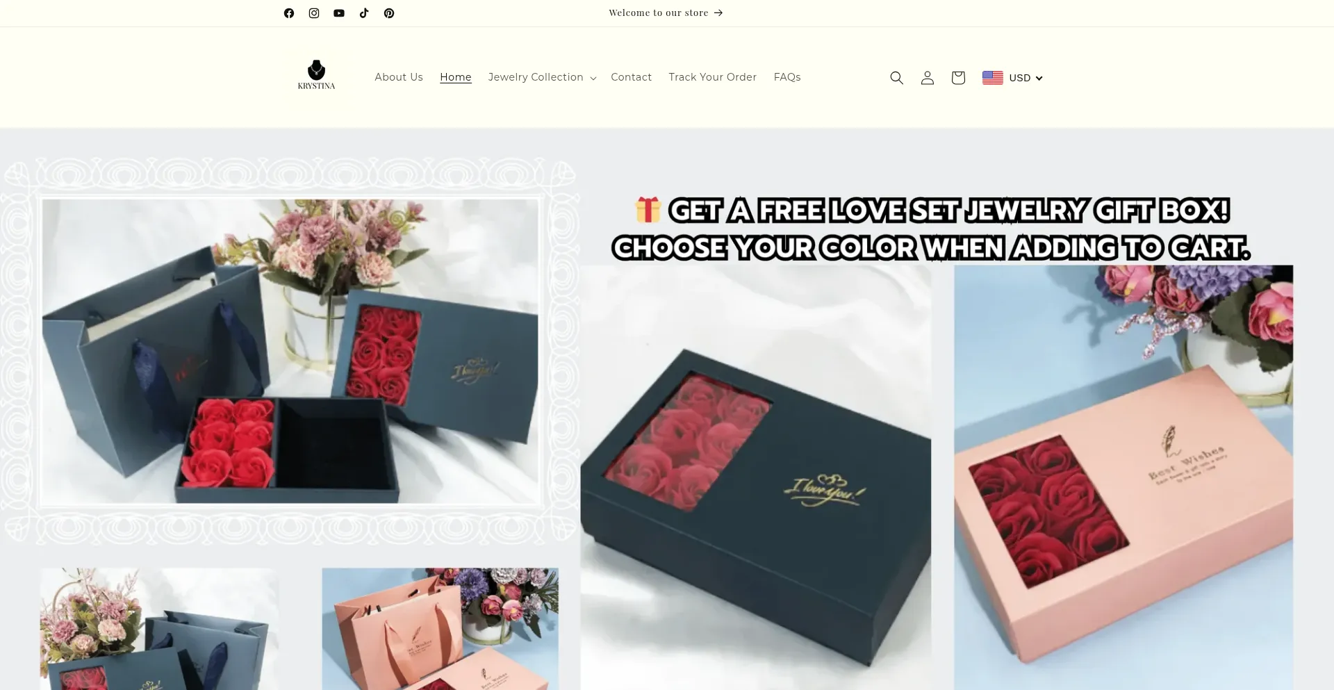 Website screenshot of Krystinatrendify.com