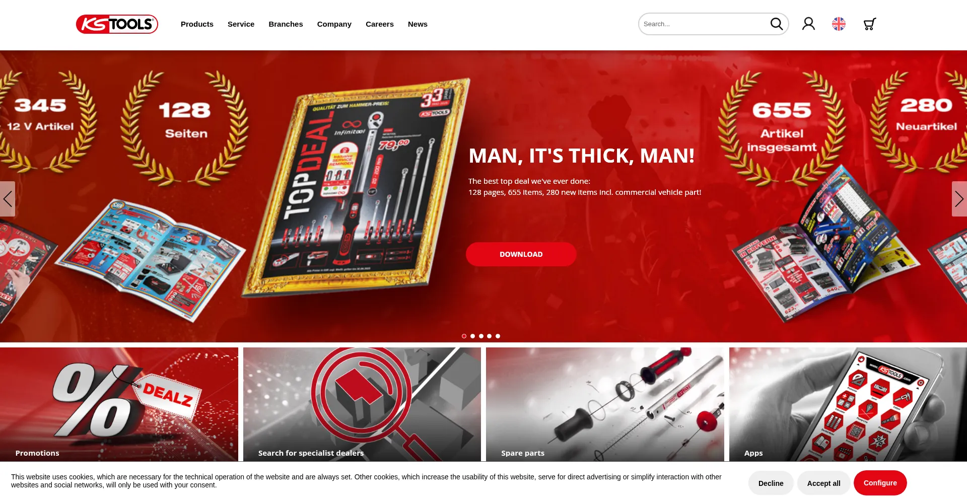 Website screenshot of Kstools.com