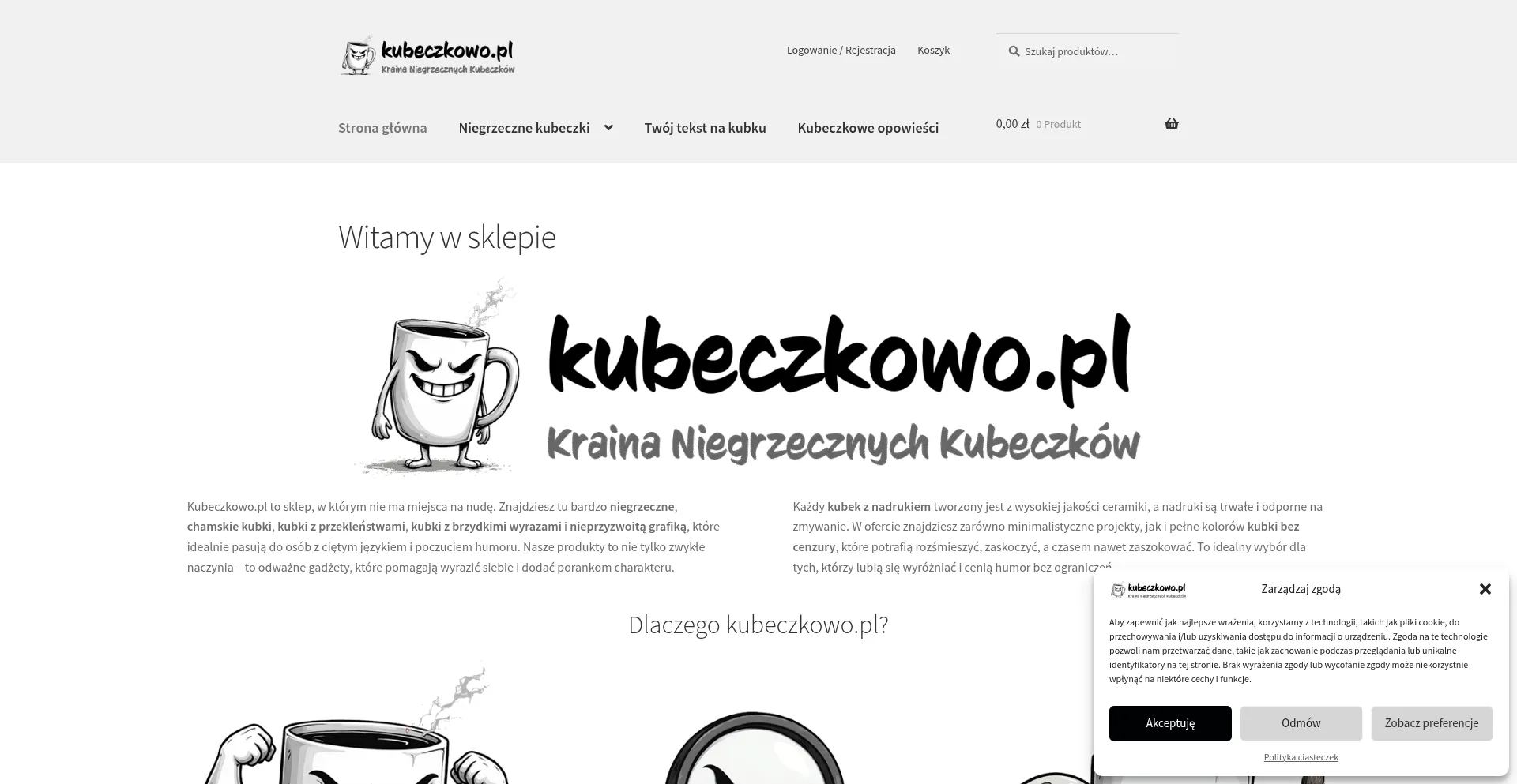Website screenshot of Kubeczkowo.pl