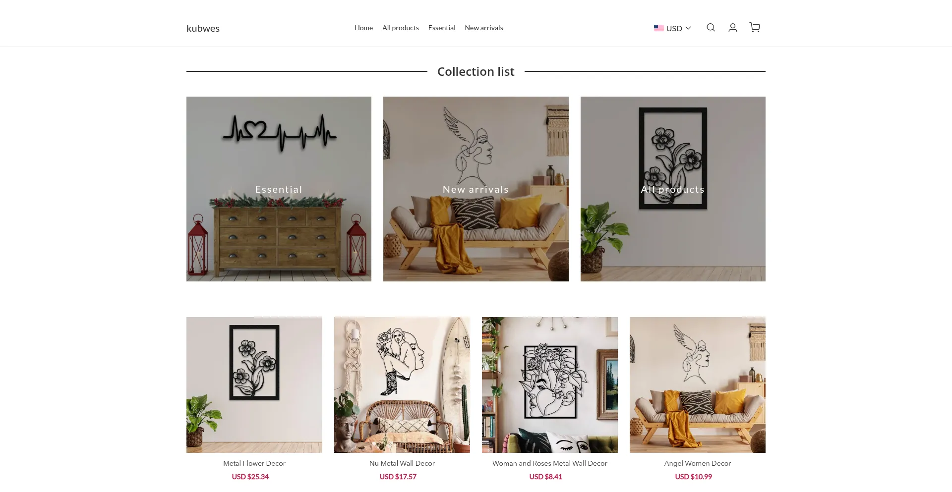 Website screenshot of Kubwes.com