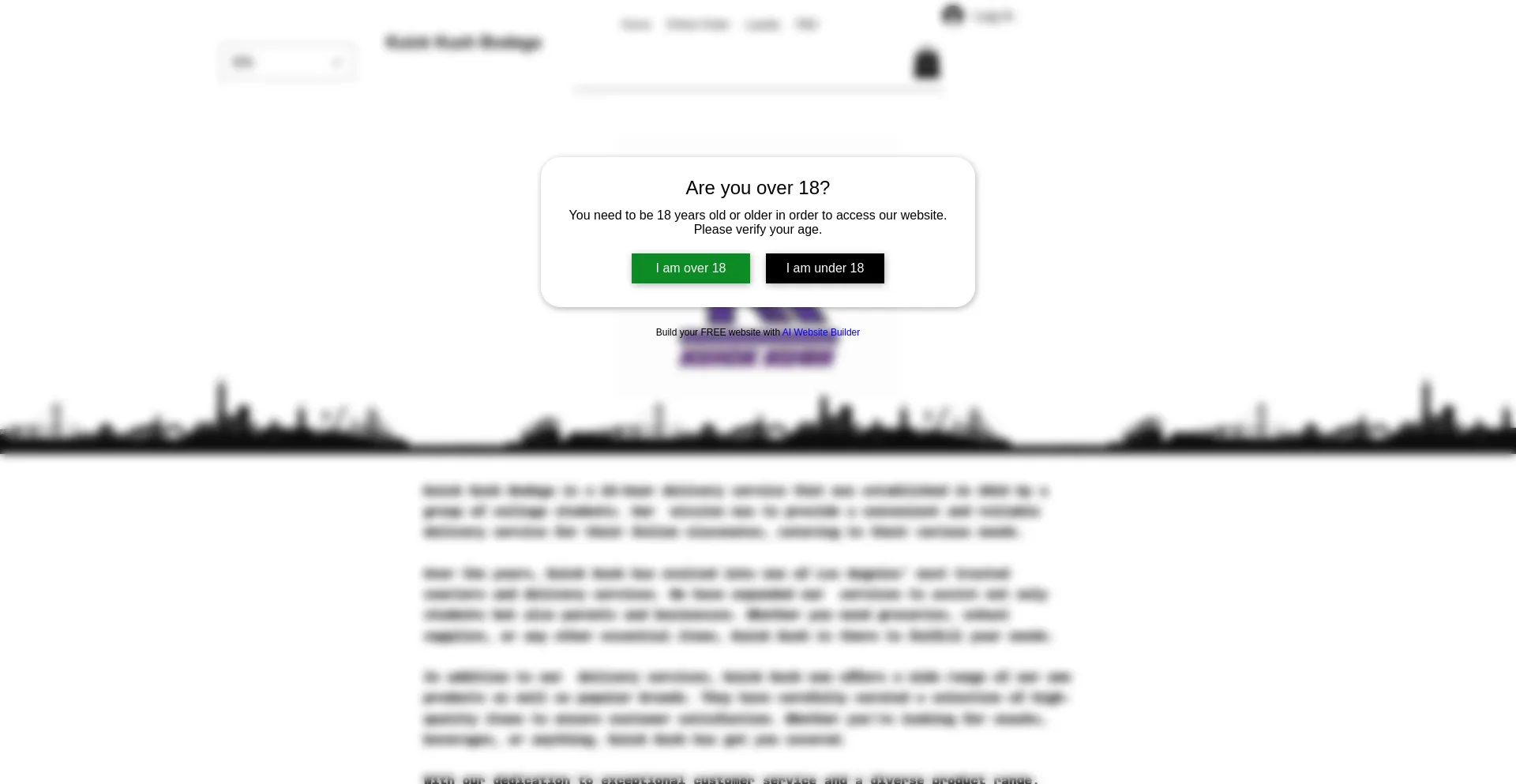 Website screenshot of Kuickkush.com