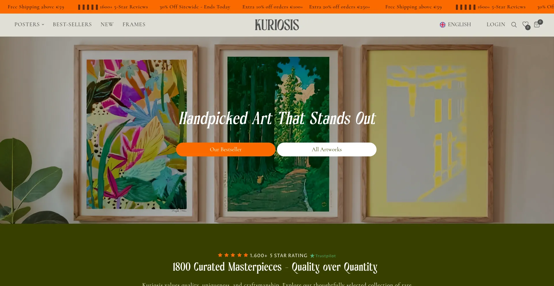 Website screenshot of Kuriosis.com