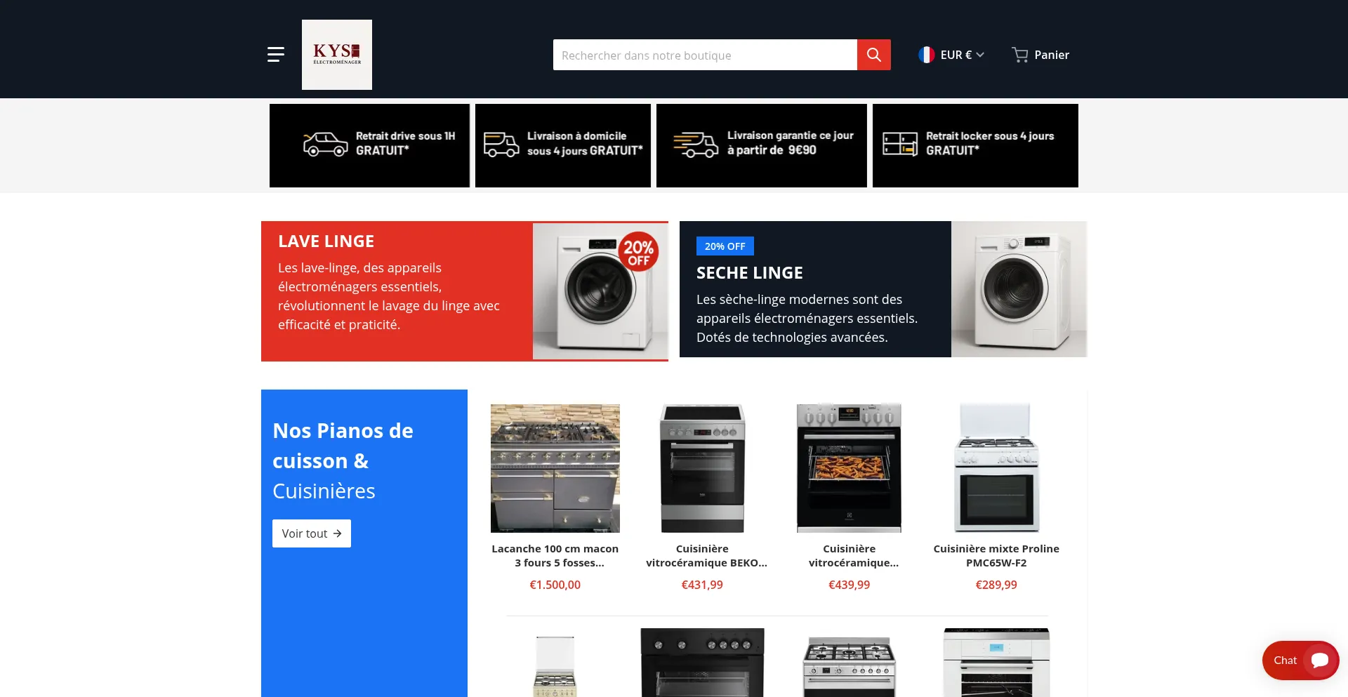 Website screenshot of Kys-electromenager.com