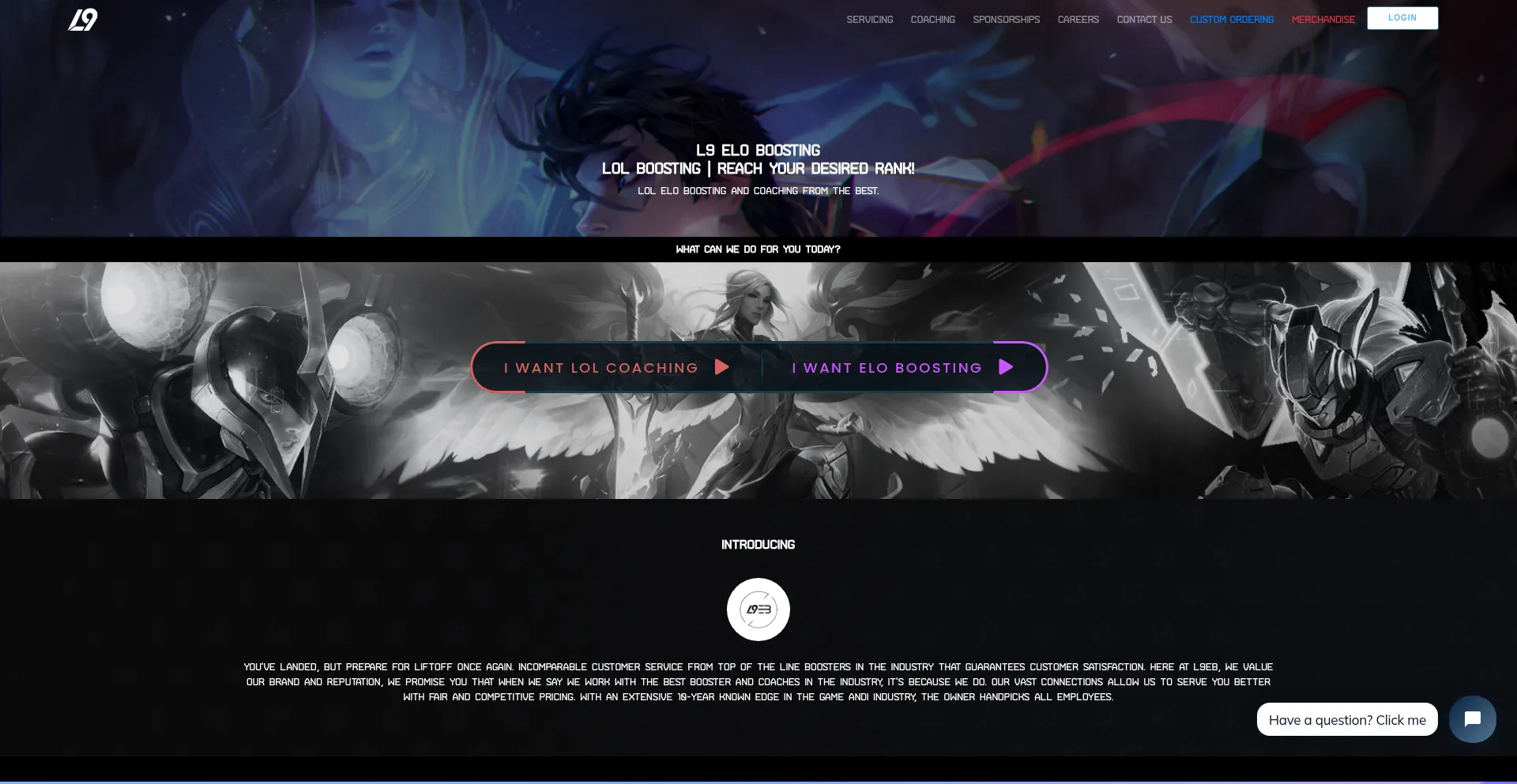 Website screenshot of L9eloboosting.com