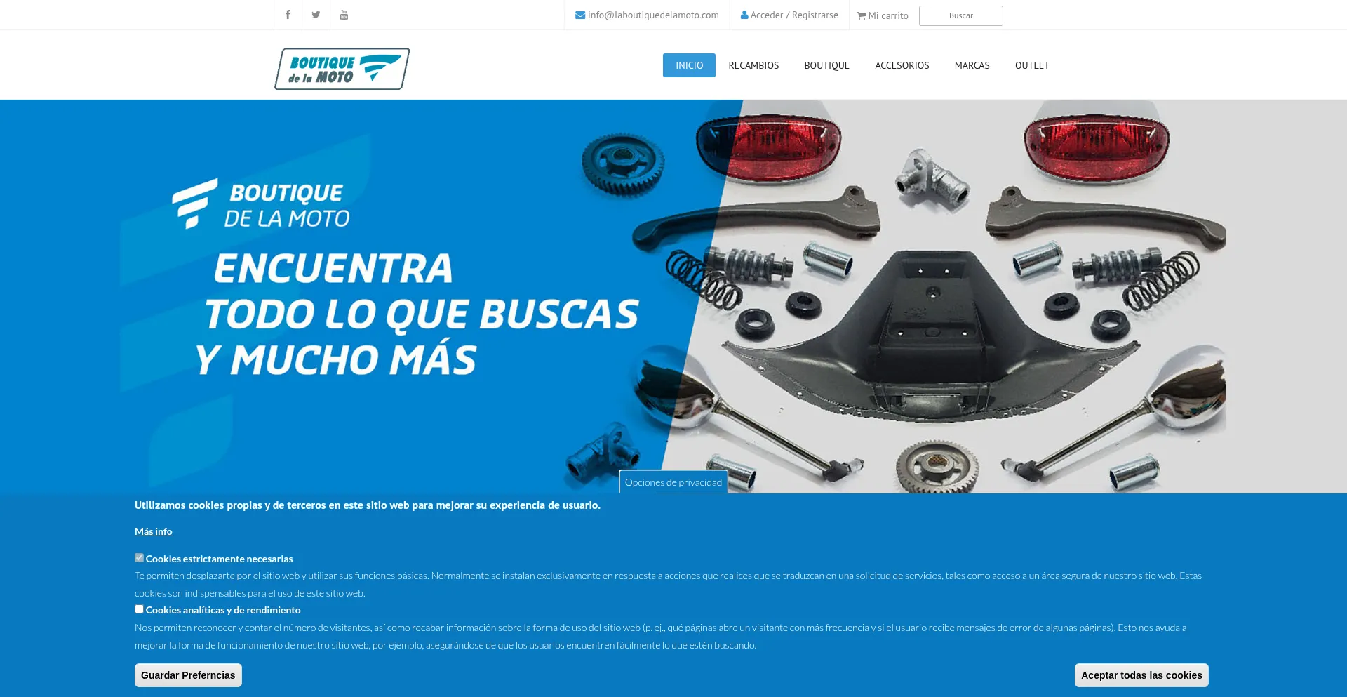 Website screenshot of Laboutiquedelamoto.com