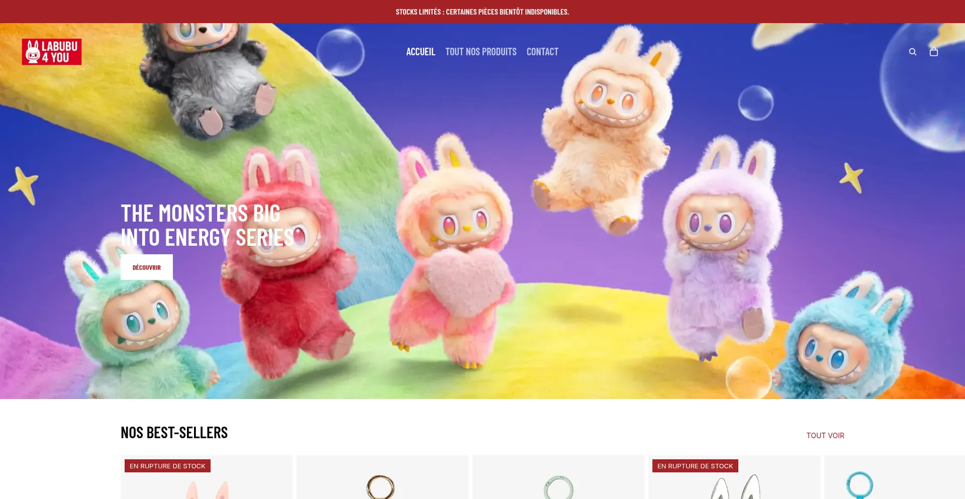 Website screenshot of Labubu4you.com
