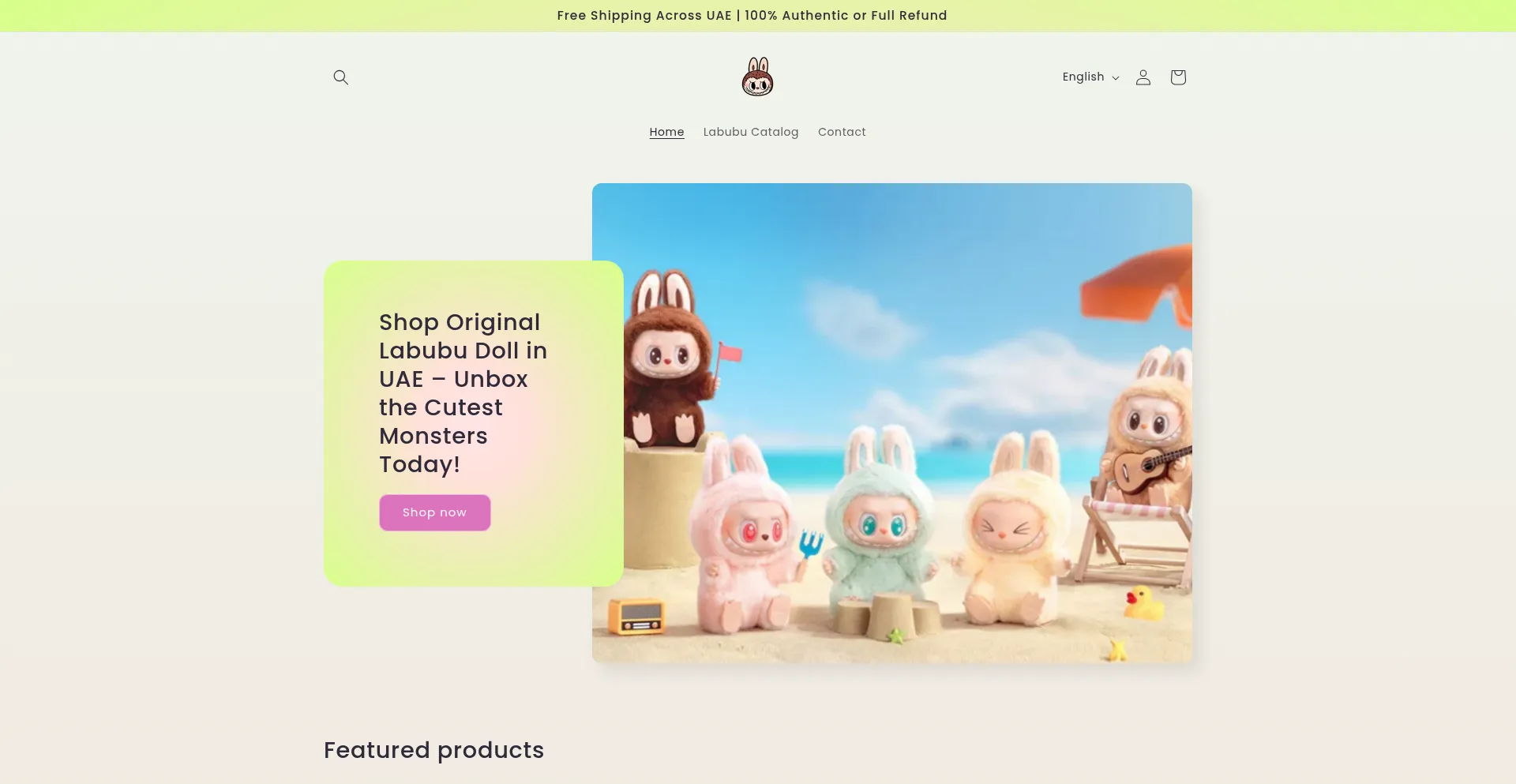 Website screenshot of Labubu-uae.com