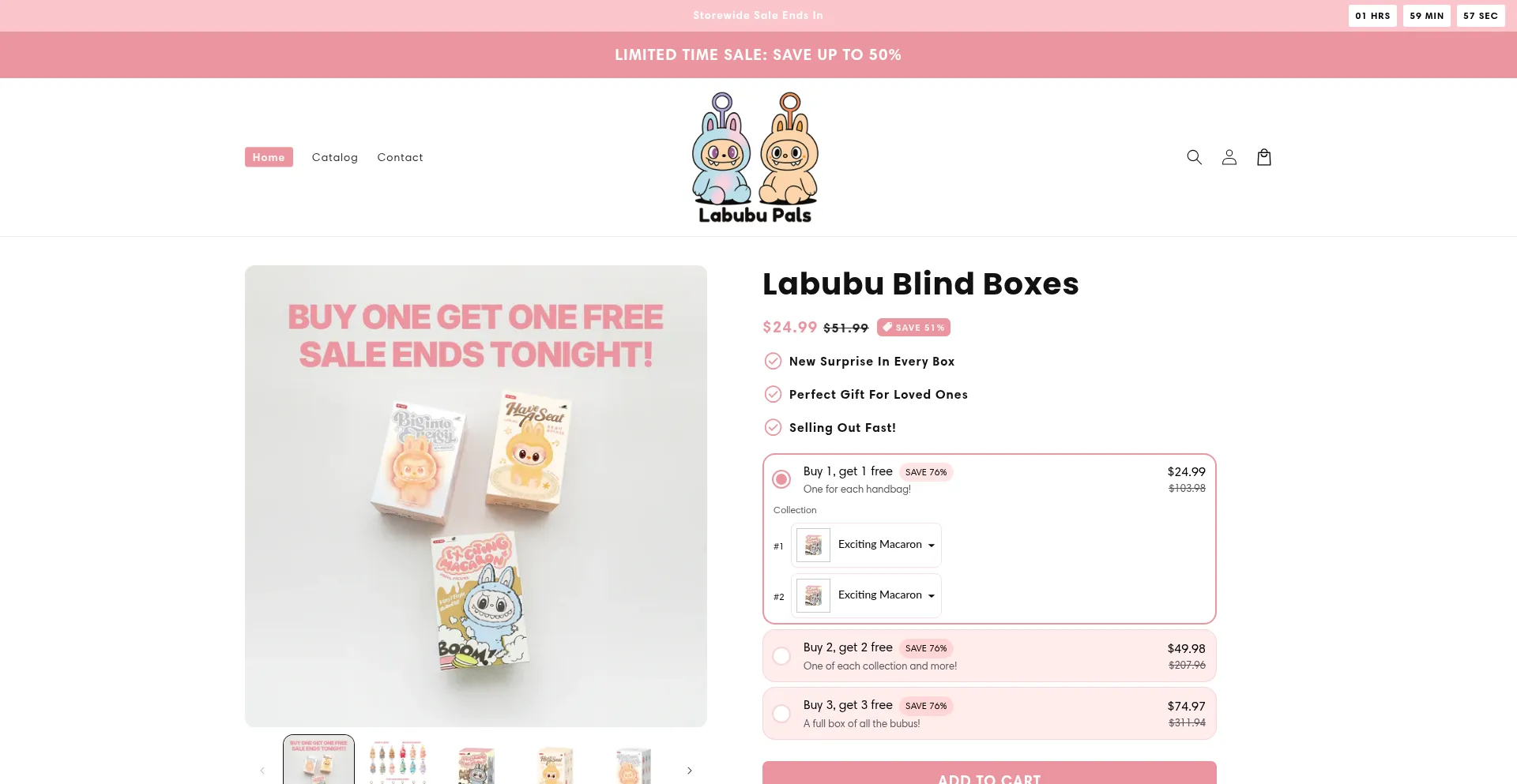Website screenshot of Labubupals.com