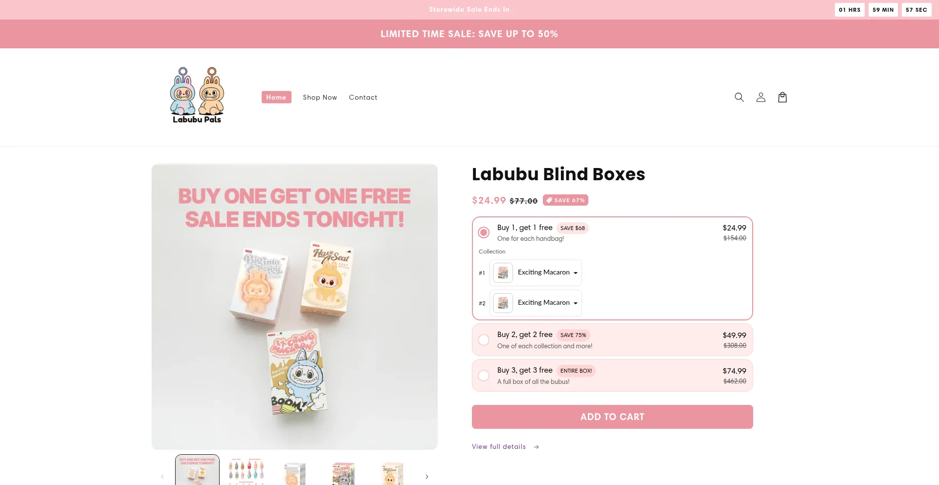 Website screenshot of Labubupals.store