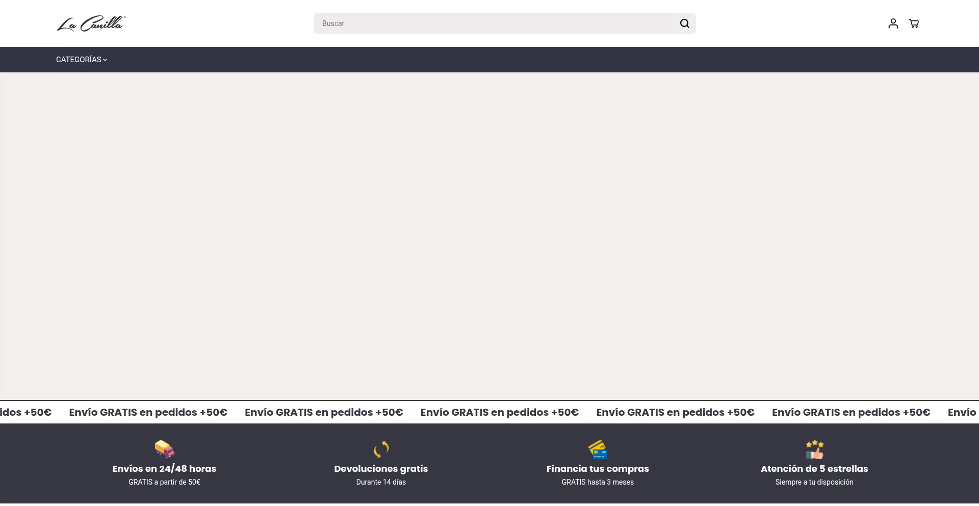 Website screenshot of Lacanilla.com