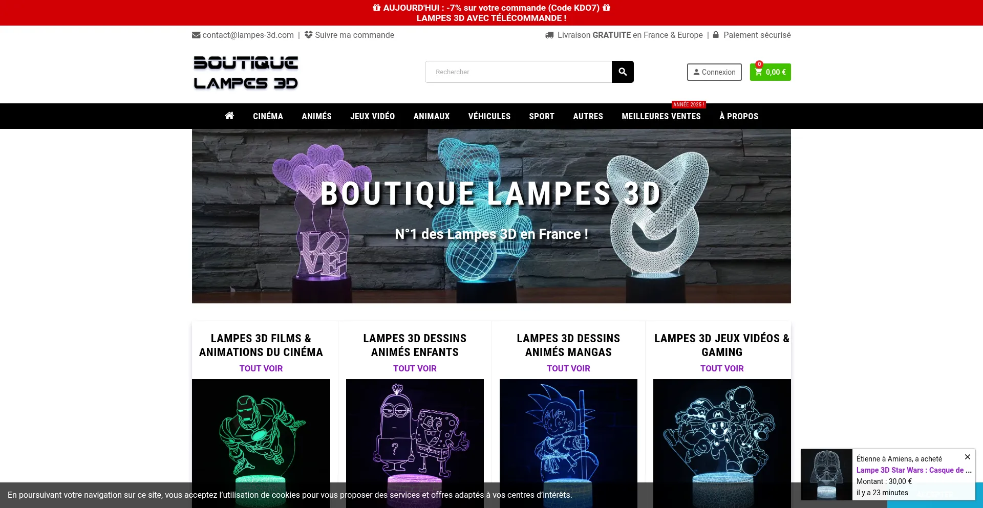 Website screenshot of Lampes-3d.com