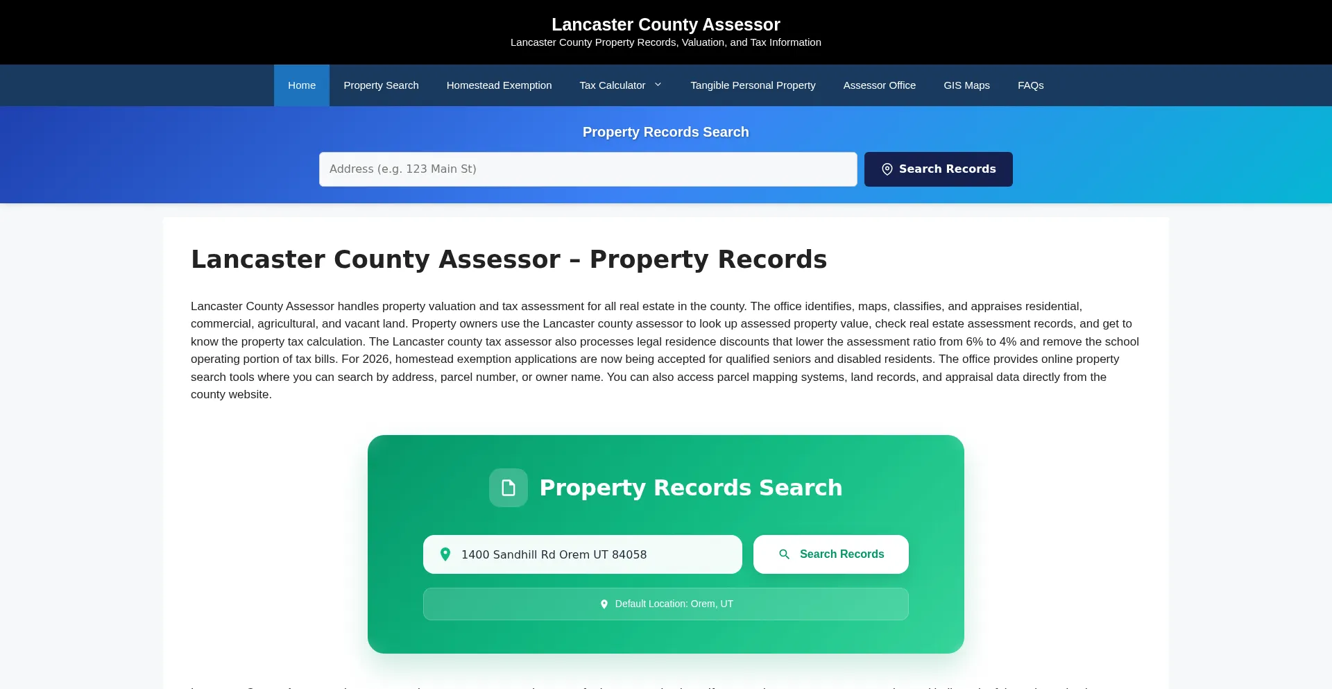 Lancastercountyassessor.org