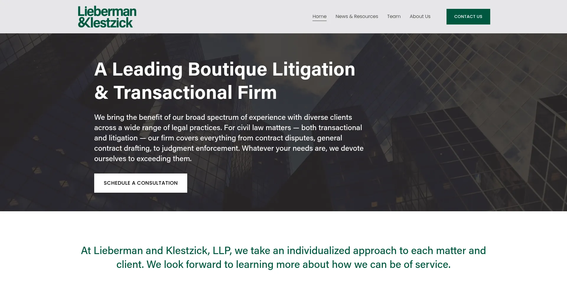 Website screenshot of Landklegal.com
