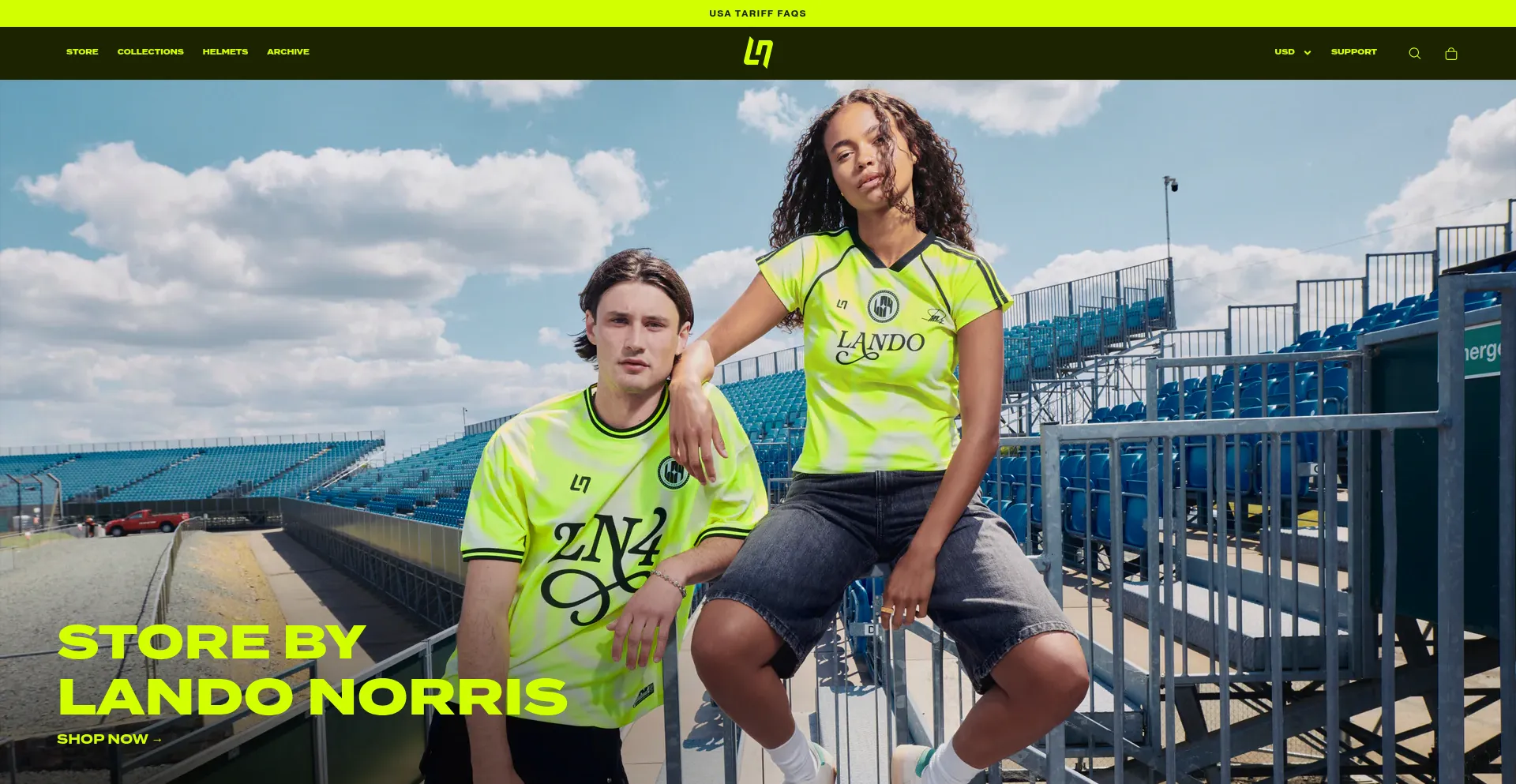 Website screenshot of Landonorris.store